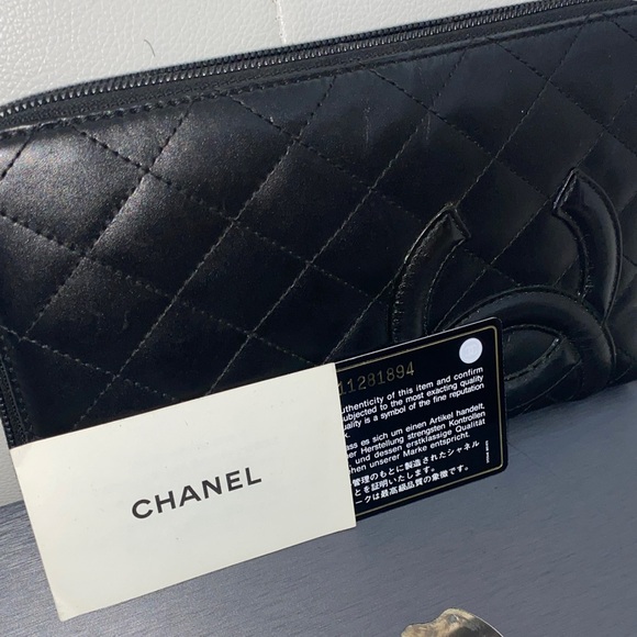Authentic Chanel Cambon Ligne Quilted CC Zip Around Wallet Black Lambskin - Picture 13 of 15